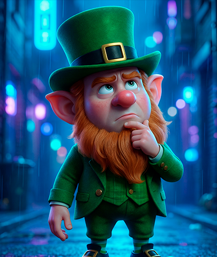 Stylized character thinking and searching for information, representing help center and blog resources