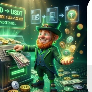 How to Buy USDT 2026 - BetFun24 BetFun24 mascot at crypto exchange booth buying USDT Tether coins step by step