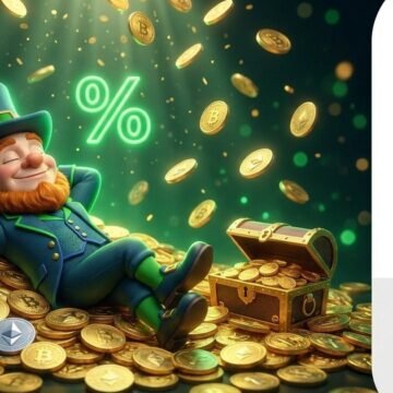 Crypto Casino Cashback - BetFun24 Daily Rewards BetFun24 mascot relaxing on pile of gold coins representing daily crypto casino cashback rewards